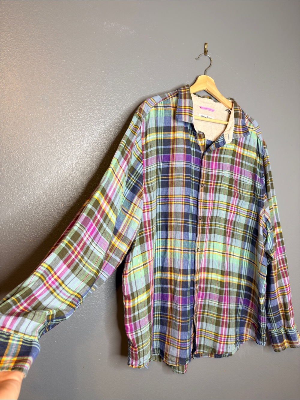 Tommy Bahama Hemsworth Plaid Buccaneer Blue Button up Men’s XXL